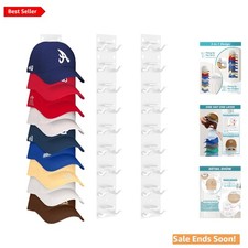 Strong Adhesive Hat Rack: Multi-layer Organizer for Up to 18 Baseball Caps