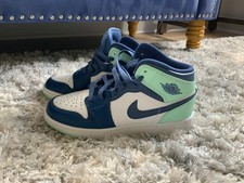 Jordan 1 Mid Size 5Y Mystic Navy/White/Mint Foam
