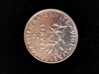 2 Francs 1914 Argent 10g Ttb/Sup