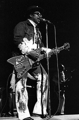 Guitarist Bo Diddley onstage at the Cincinnati Pop Festival in 197- Old Photo 3