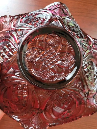 Very Pretty Amethyst Millersburg Carnival Glass Whirling Leaves Pattern Bowl - Picture 14 of 20