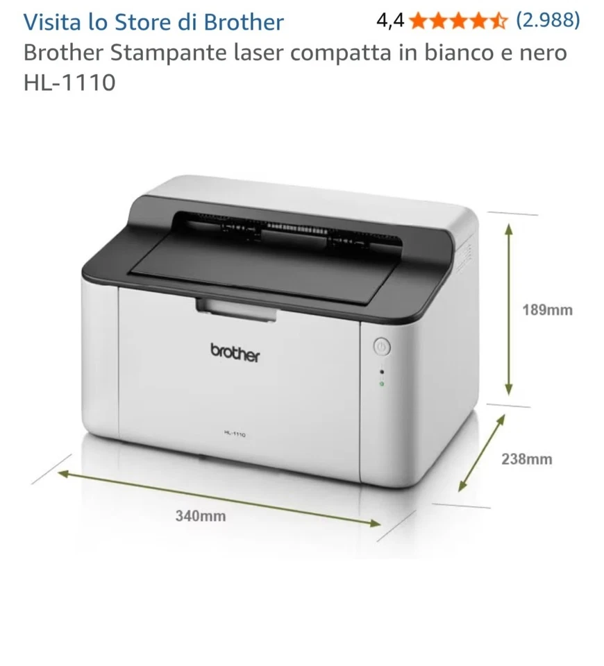Stampante Brother Hl 11  Monocromatica Laser - Immagine 4 di 4