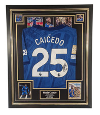 FRAMED Moises CAICEDO of Chelsea Signed Shirt Autographed Framed JERSEY Display!