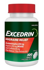 Excedrin Migraine Pain Relief Caplets, 300 ct. Acetaminophen Aspirin EXP 11/2028