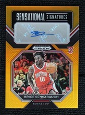 2023-24 Panini Prizm Draft Picks Gold 4/10 Brice Sensabaugh #SS-BSS Auto j6a
