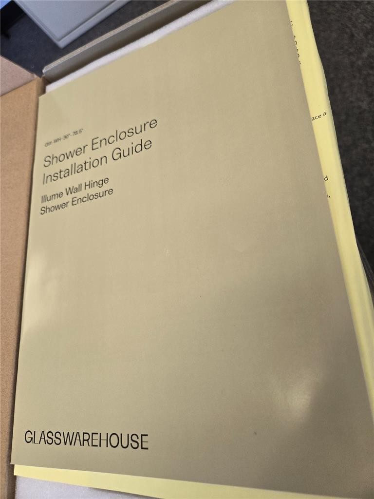 = Glasswarehouse Wall Hinge Shower Enclosure Hardware Kit Brush Nickel GWWHKITBN