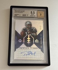 2004 Upper Deck Reflections Tom Brady Signature Threads Auto Jersey /99 BGS 8.5