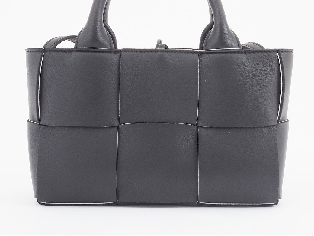 Bottega Veneta Candy Arco Tote Bag Black & White Leather Small Used thumbnail 3