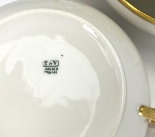 Antike T & V, Tressemanes & Vogt Limoges Sahne Suppe Doppelgriff Schüssel S/5 - Bild 11 von 11