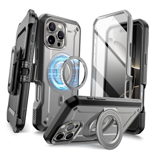 for iPhone 16 Pro Max Case with Stand (UBPro Mag), [Support MagSafe] TiGray