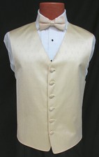 Men's Yellow Gold Perry Ellis Fullback Tuxedo Vest Choice of Tie Wedding Prom