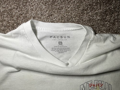 PacSun Men’s T-Shirt Fuyouhou Mt Fuji Graphic White Crew Neck S/S Size M - Picture 9 of 15