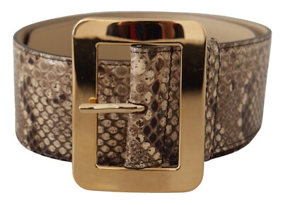 Dolce & Gabbana Brown Leather Waist Gold Metal Buckle Women\'s Belt DOLCE & GABBANA Belt Burgundy Leather Gold Metal Buckle  main image 4