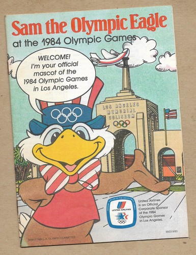 1984 Sam the Olympic Eagle United Airlines Souvenir Kinder Aktivitätsbuch - Bild 1 von 6