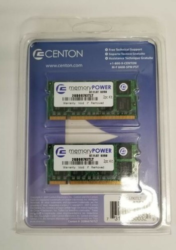 Centon memoryPOWER-DDR2 2GB 2x 1GB-SO-DIMM 667MHz/PC2-5300-CL5-1.8V-Unbuffered. - Picture 2 of 2