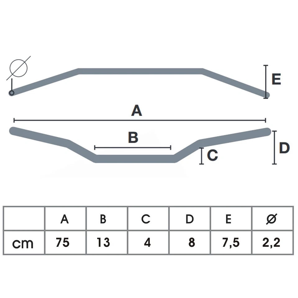Aluminio Manillar Moto Scooter Custom Naked diámetro 22 mm Negro - Imagen 2 de 2