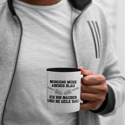 Maurer Tasse Mit Spruch – Lustiges Geschenk Für Männer Zum Geburtstag Oder Weihnachten, Spülmaschinenfest, Beidseitig Bedruckt