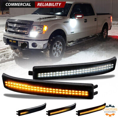 TIEXITOR Sequential Switchback side Mirror Turn Signal Lights LED Mirror Marker Light White & Amber Compatible with Ford F150 2009 2010 2011 2012 2013 2014 