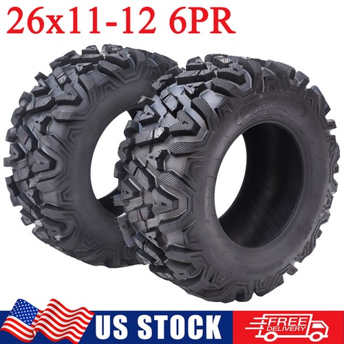 2PCS 26x11-12 ATV UTV Tires 6Ply 26x11x12 26 11 12 All Terrain Mud Tyre Tubeless
