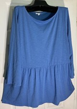 J Jill women size XLP Boat neck Tunic Top Gathered Bottom Pima cotton New 