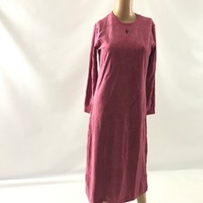 PRONTO Women’s Midi Dress Size L Ribbed Longsleeve Crewneck Dark Rose Pink New
