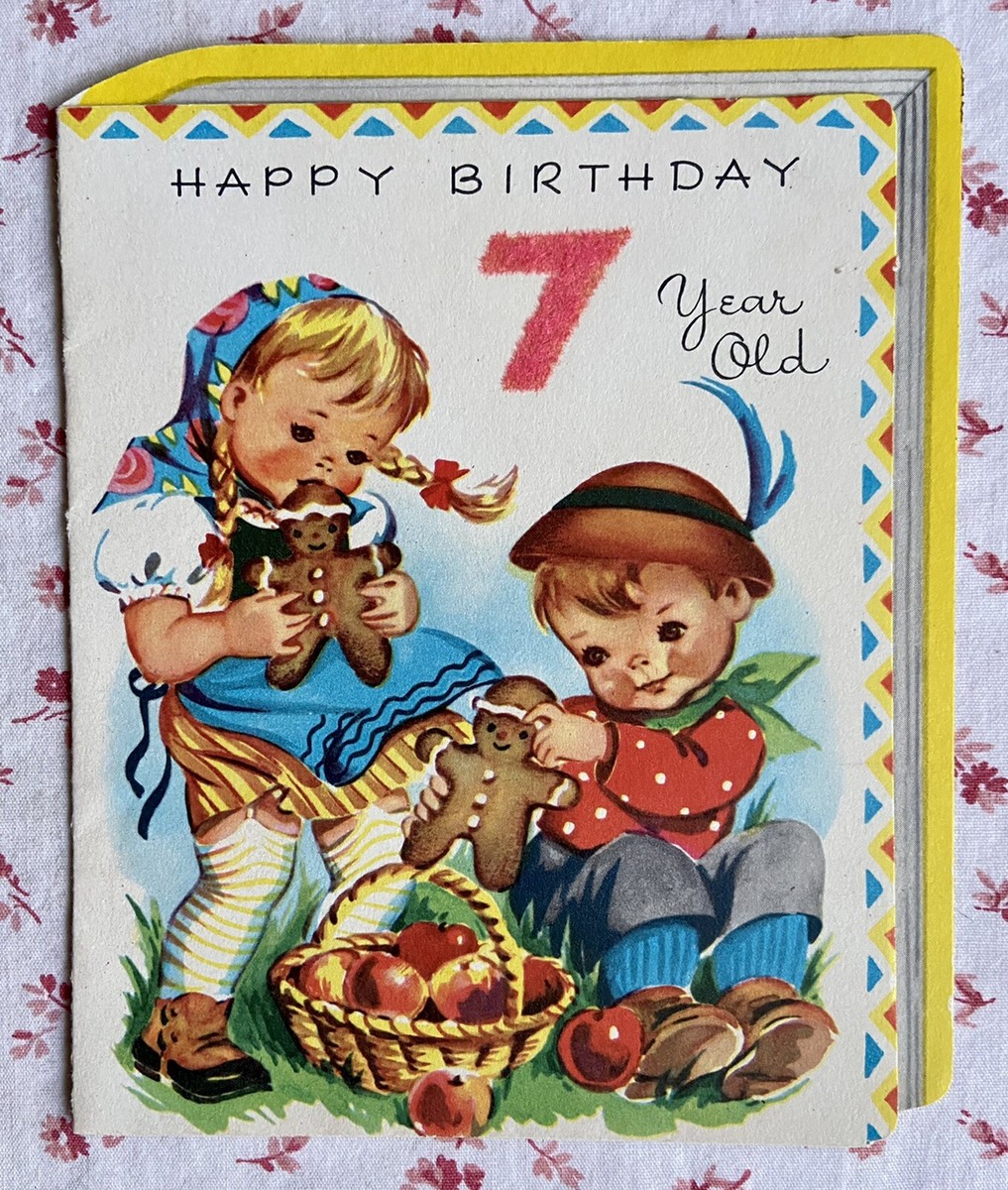 Vintage Mid Century Birthday Bavarian Children Gingerbread Cookies