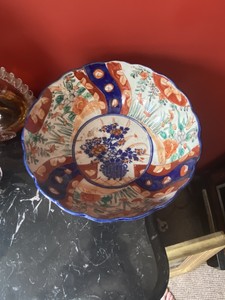 Antique 19th Century Japanese Imari Scalloped Bowl