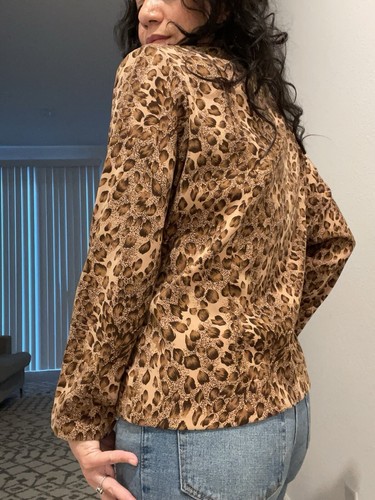 Draper's & Damon's All Over Animal Print Zip Up Jacket Size Petite M - Picture 7 of 13