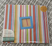 Marcella by K Co 12x12 Expandable 20 Page Striped Scrapbook w/Photo Frame READ
