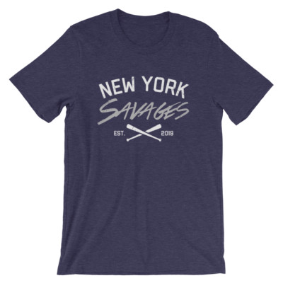 New York Savages ny yankees, savages in the box, shirt, hat, all rise 