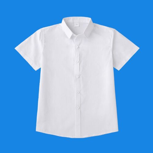 Kids Boys Girl's Short Sleeve Collar Blouse Button Down Lapel Summer Shirt 3-16Y