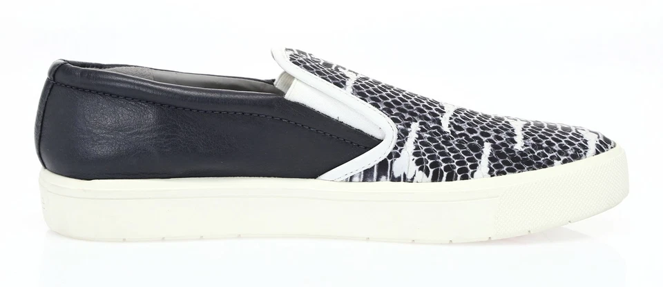 Vince. Womens Navy Blue Snake Print Leather Slip On Sneakers Shoes Size 9.5 - Image 4 of 4