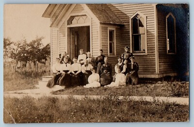 #ad c1910#x27;s Church Pretty Women Sampson Wisconsin WI RPPC Photo Antique Postcard $29.22