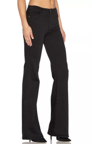 NWT CURRENT/ELLIOTT "GIRL CRUSH" STRETCH FLARE JEANS SZ 27 TAR BLACK - Picture 1 of 3