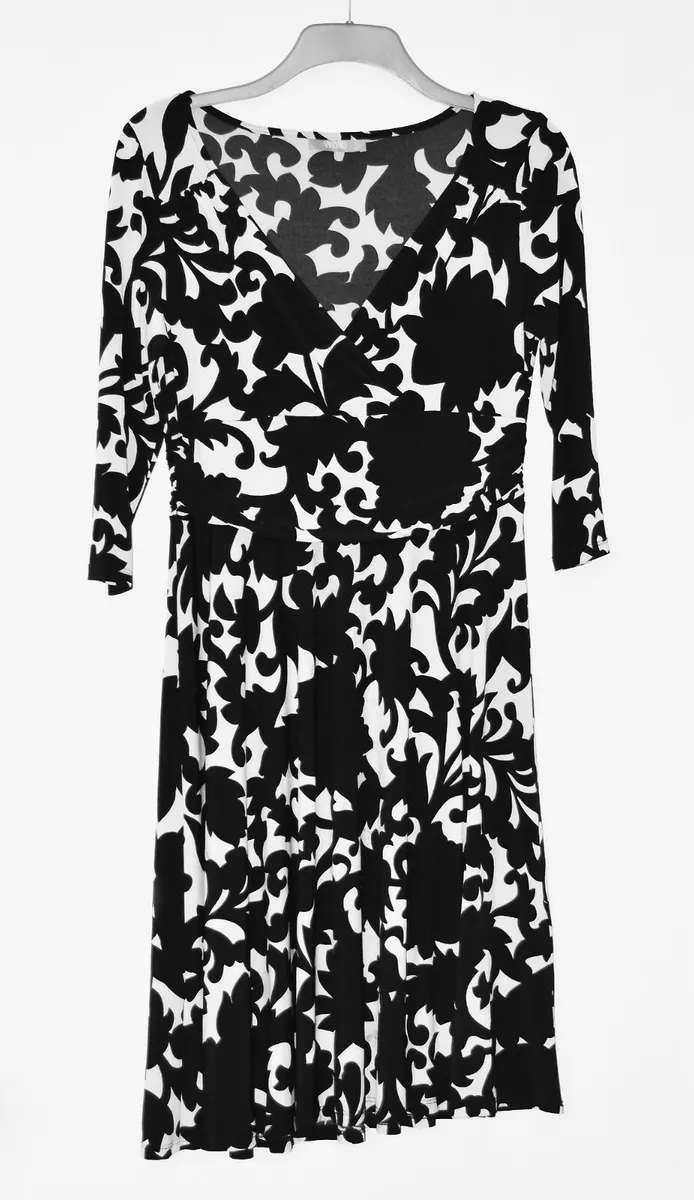 Wallis Black And White Dress Size 12 eBay