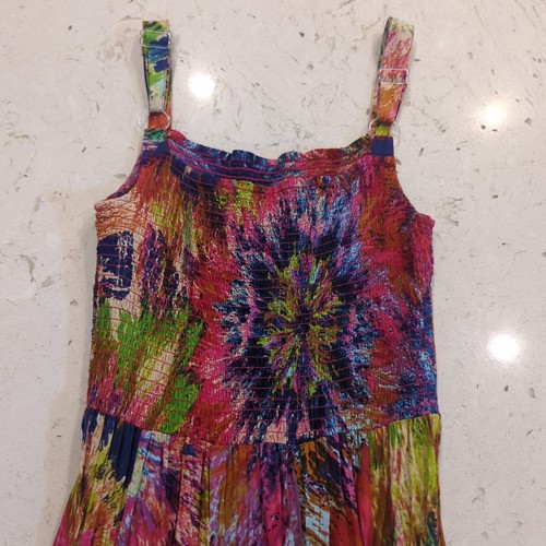 PHOOL Dress BOHEMIAN boho mod hippie Gauze smocked lightweight Cotton India bold - Picture 7 of 10