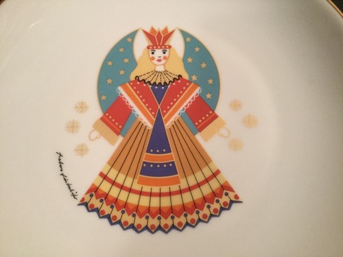 Hutschenreuther Germany Christmas Barbara Furstenhofer Santa Plate 9.75" Angel - Picture 2 of 7