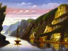 LAKE GEORGE T. Chambers ship mountain Tile Mural Kitchen Backsplash Ceramic 10x8