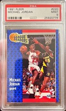 1991-92 Fleer Michael Jordan League Leaders Basketball Card #220 Mint PSA 9