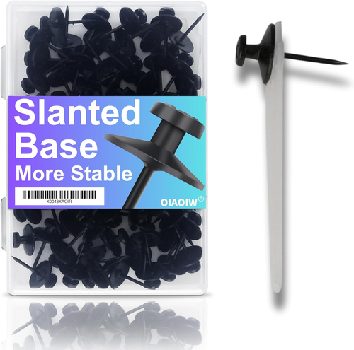 50pcs Black Thumb Tacks for Wall Picture Hangers Heavy Duty Push pins for Wall D