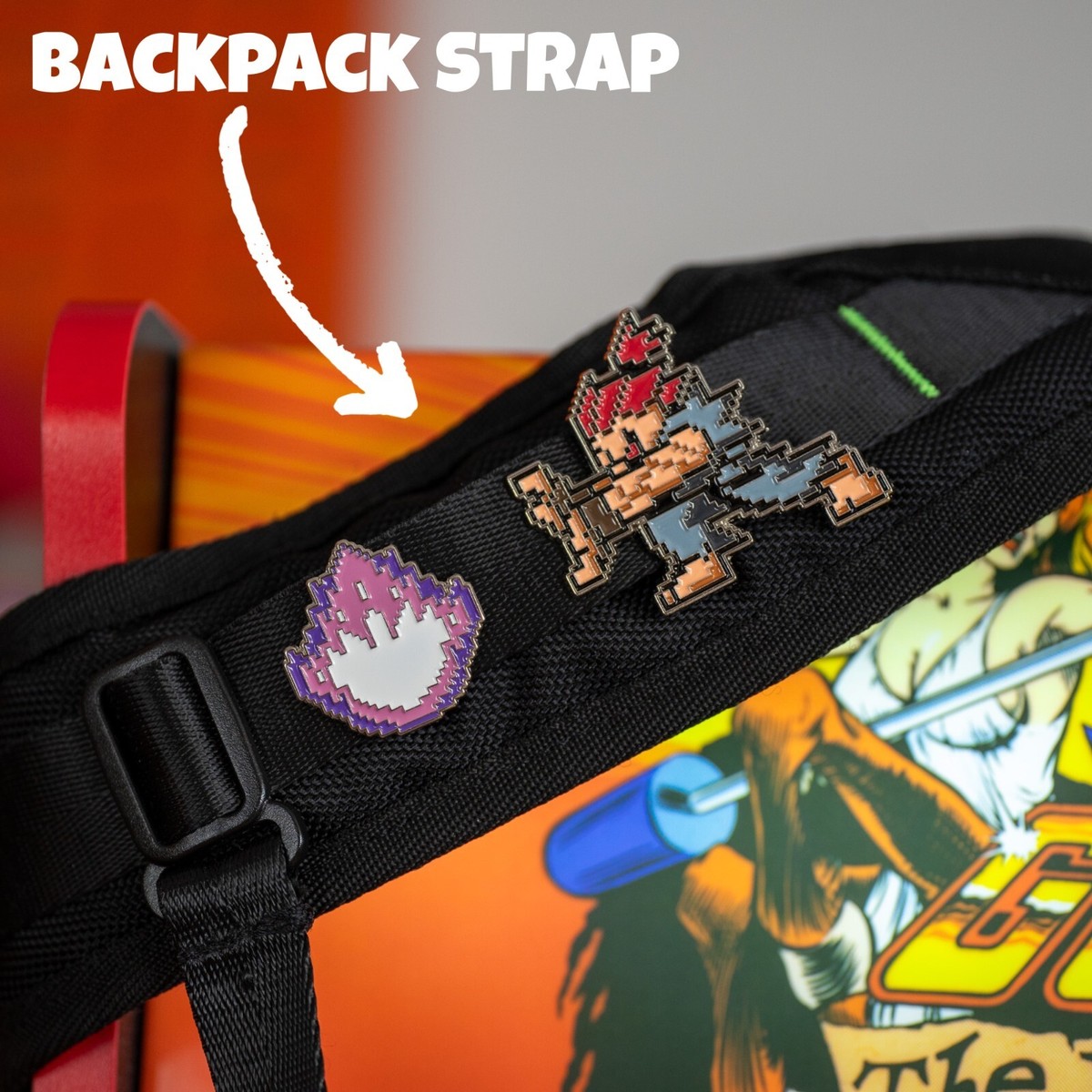 Street Fighter Inspired Collectible Pin Akuma doing Hadoken