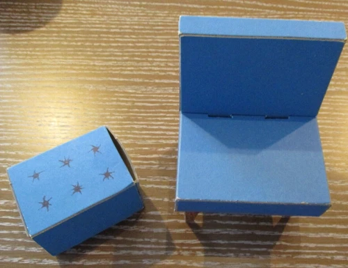 Vintage Barbie Dream House Cardboard Blue Chair and Ottoman Excellent Shape