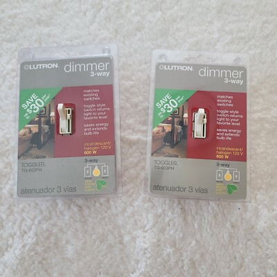 Lutron Electronics 3-Way Dimmer TG-603PH Toggle Style 600-watt Light Almond 2 Pk