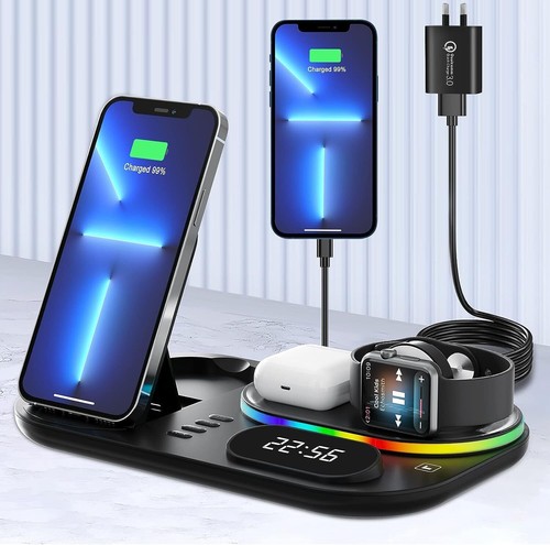 30W Wireless Fast Charger Charging Station 4 in 1 For Apple watch iPhone 16 15 + - Picture 22 of 22