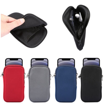 Neoprene Phone Pouch+Lanyard Shockproof Case for iPhone 6-17 Pro Max Samsung S25