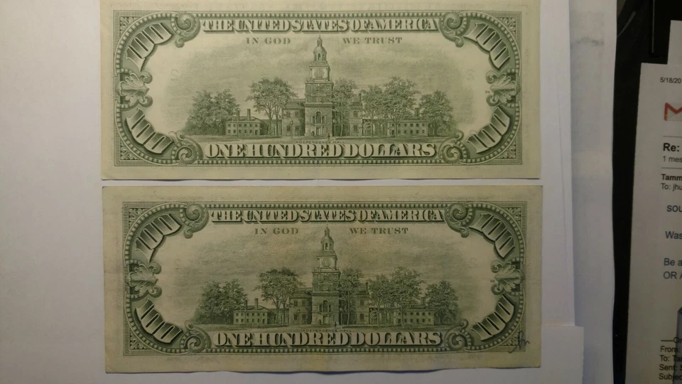 [2] 100.00 Federal Reserve Notes. They have been circulation but hard to tell so - Image 4 of 4
