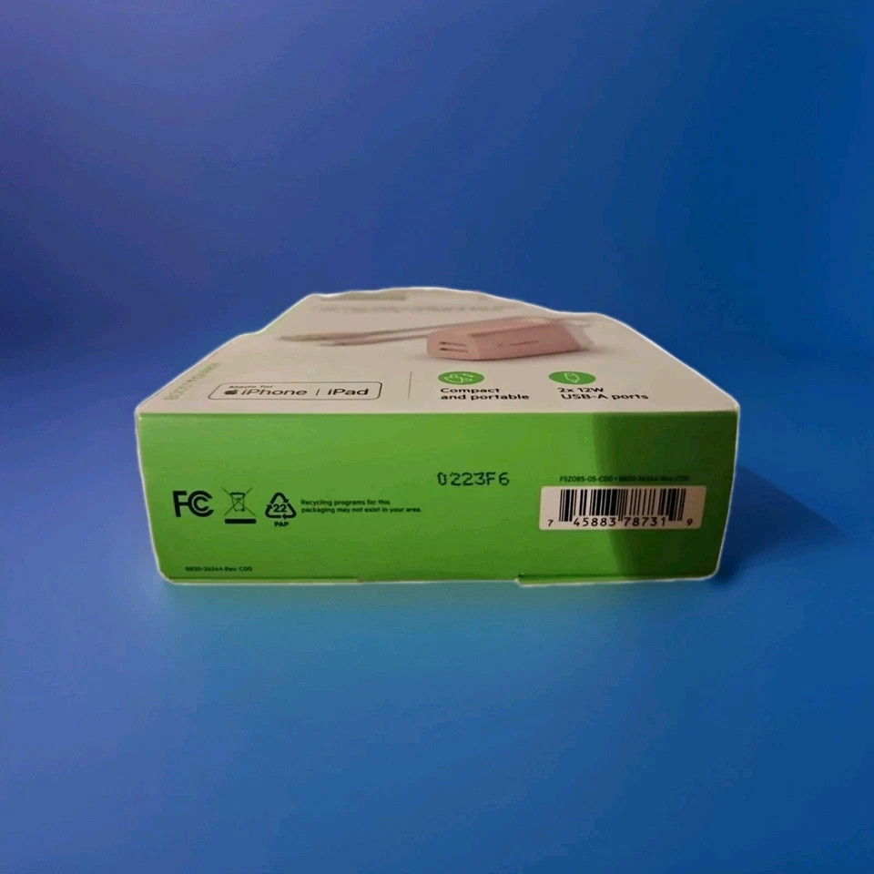 Belkin BoostCharge Dual Port USB Wall Charger 24W + 5FT MFI Apple Cable - Pink™ - Image 3 of 4