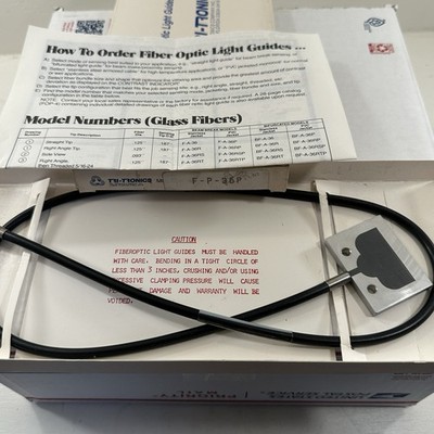 Tri-Tronics F-P36P Fiber Opti 2'' Flat Housing 36  Long Cable PVC Moncoil Jacket