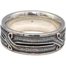 DAVID YURMAN Sterling Silver Armory Men's Band Ring 10
