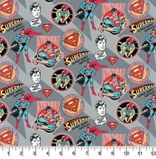 DC Comics Superman Licensed 100% Cotton Fabric Retro Comic Super Hero quilting